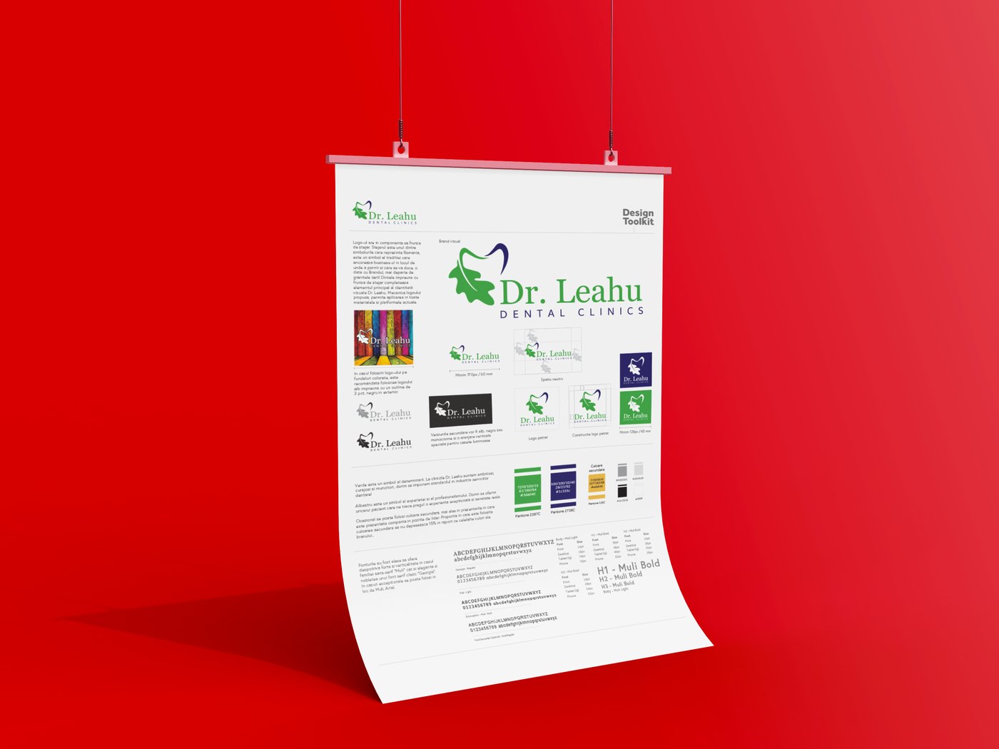 Design toolkit-ul Dr. Leahu, atârnat pe fundal roșu